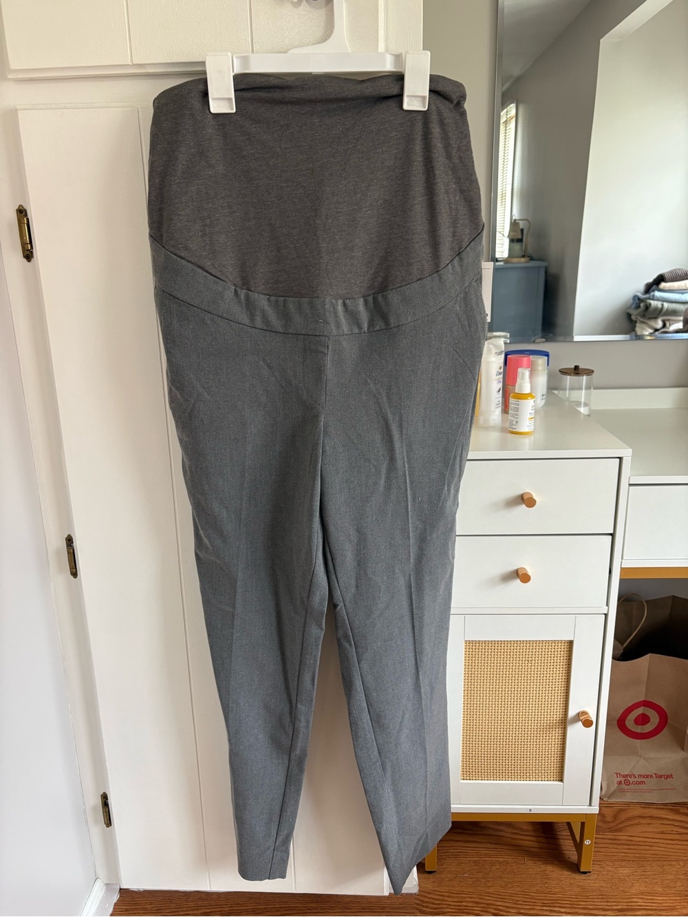 H&M Charcoal Grey Maternity Trousers with Knit Waistband